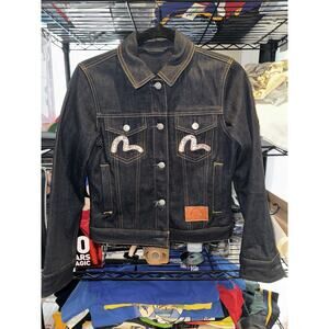 Y2K Kids Evisu “taka” Embroidered Jean Jacket Size Xs